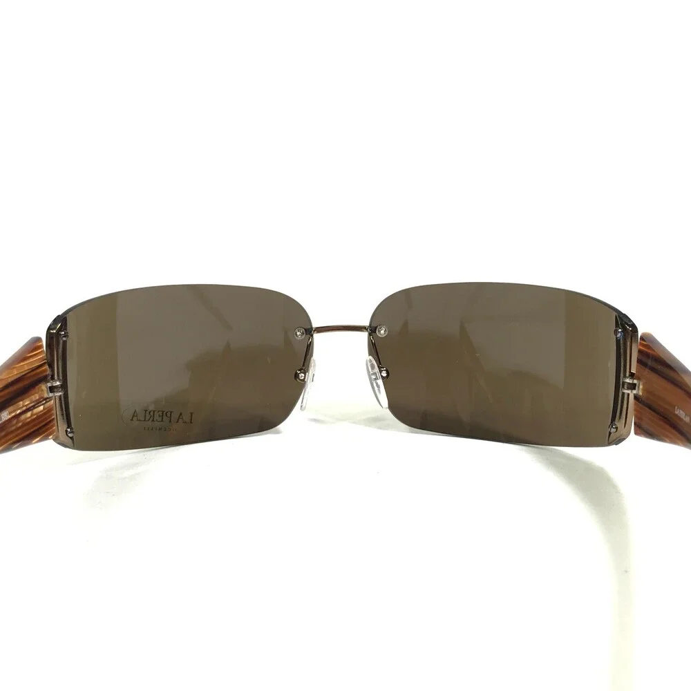 La Perla Sunglasses MOD.SPE 653M COL.R80 Brown Wood Grain Frames w Brown Lenses